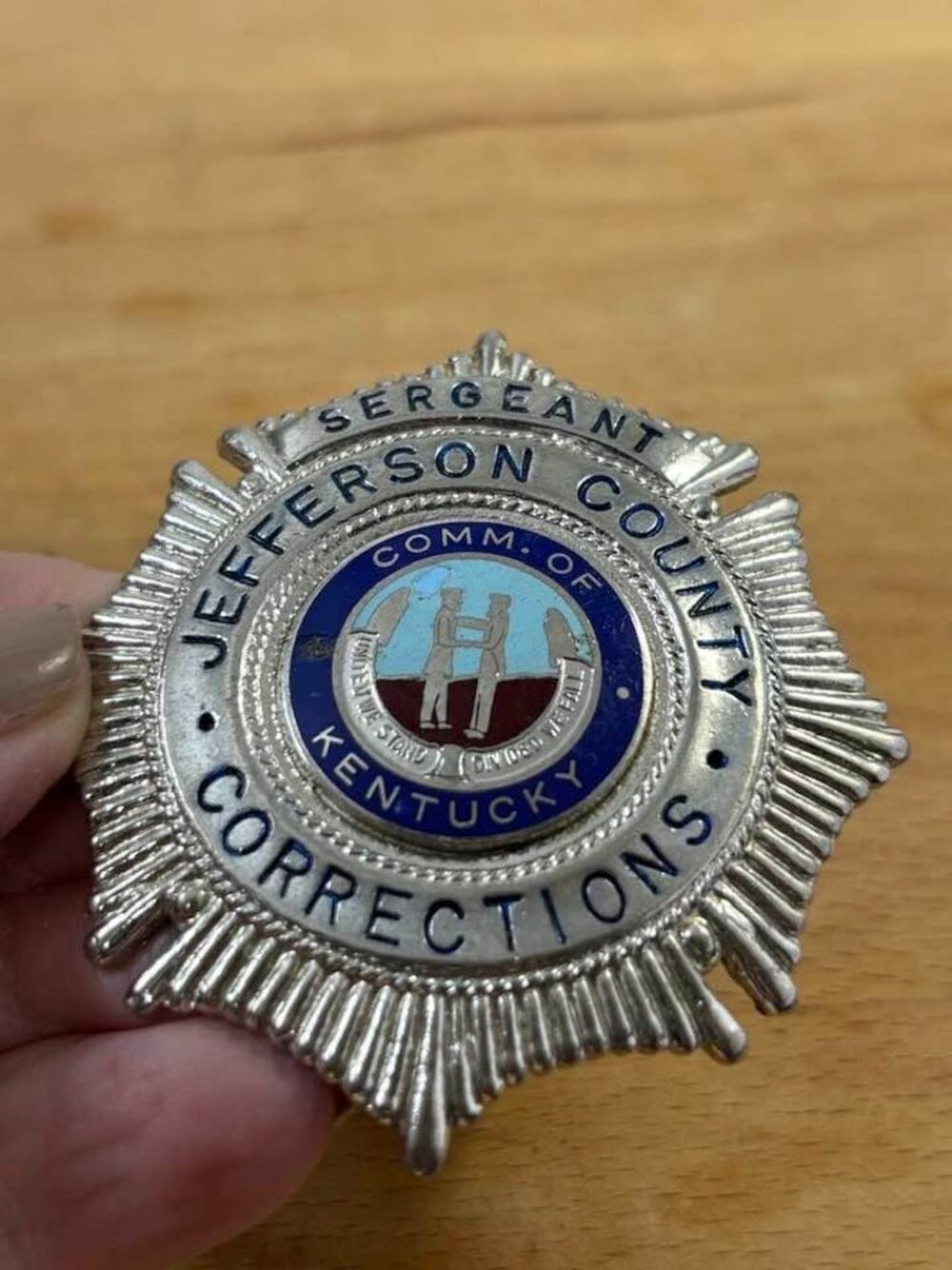 Vintage Jefferson County Corrections Sergeant Badge Kentucky Police Emblem Pinba - Picture 2 of 4